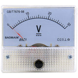 Baomain Analog Voltmeter 85C1 DC 1V/2V/3V/5/10V/15V/30V/50V/75V/100V/150V/200V/300V/450V/500V/800V  Rectangle Analog Volt Panel Meter Gauge