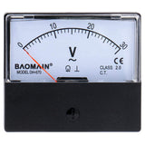 Baomain Voltmeter DH-670 AC 0-15V/30V/50V/100V/300/500V Rectangular Class 2.5 Analog Panel Volt Voltage Meter