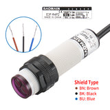 Baomain Photoelectric Sensor E3F-R4P2 Retroreflective Optical Sensor Switch DC 10-30V PNP NC Sensing Distance 4m with Reflector Panel