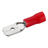 Baomain Male Quick disconnects Vinyl Insulated Spade Wire Connector Electrical Crimp Terminal 22-16AWG 6.35mm Red Pack of 1000