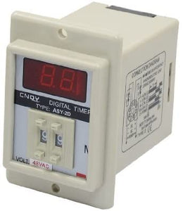 Baomain Digital Timer Time Relay ASY-2D DC 12V/24V/36V AC 12V/24V/36V/110V/220V380V 0.1-9.9 Minute 8 Pins