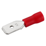 Baomain Male Quick disconnects Vinyl Insulated Spade Wire Connector Electrical Crimp Terminal 22-16AWG 6.35mm Red Pack of 1000