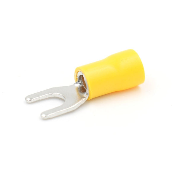 Baomain SV 5.5-5 Spade Terminal Vinyl Insulated - Single Crimp 4-6 qmm 12-10 Wire Size, 10 Stud Size Yellow 500 Pack