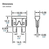 Baomain ATC-1 Clear Green ATO / ATC 1 Amp Fast-Acting Automotive Blade Fuses 100 Pack