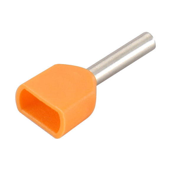 Baomain AWG 22/0.5mm² Wire Copper Crimp Connector Twin Insulated Ferrule Pin Cord End Terminal Orange TE0508 Pack of 1000