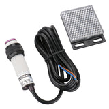 Baomain Photoelectric Sensor E3F-R2Y2 Retroreflective Optical Sensor Switch AC 90-250V NC Sensing Distance 2m with Reflector Panel