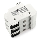 Baomain Cylindrical Fuse Holder RT18-32(X) 10mm X 38mm Fuse Base 3 Poles DIN Rail Mount CE&UR Listed With Fuse Pack of 10