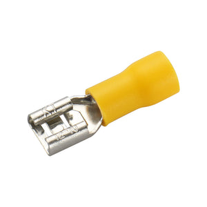 Baomain Yellow Female/Male Insulated Spade Wire Connector Electrical Crimp Terminal 12-10 AWG 6.35 x 0.8mm 500pcs