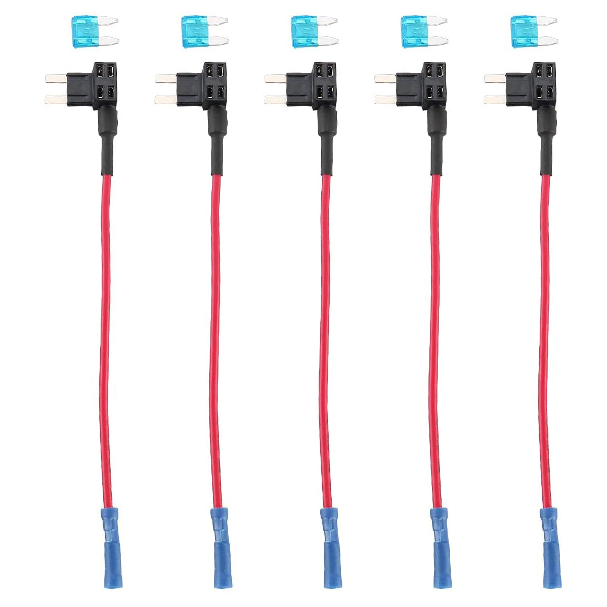 Baomain Car Circuit Fuse Tap 12V Blade Fuse Holder with ATM 15Amp Blade Fuses Pack of 5