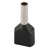 Baomain AWG 16/1.5mm² Wire Copper Crimp Connector Twin Insulated Ferrule Pin Cord End Terminal Black TE1508 Pack of 1000