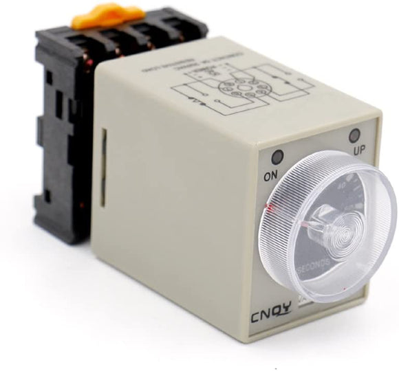 Baomain AC 380V AH3-3 Time Delay Relay Solid State Timer 1S/3S/5S/10S/30S/60S/3Min/5Min/10Min/30Min/60Min with Socket