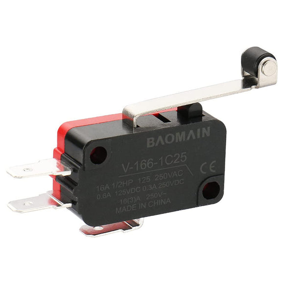 Baomain Micro Switch V-166-1C25 Roller Lever Arm SPDT NO/NC Momentary