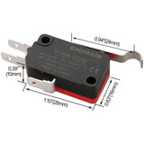 Baomain Micro Switch V-164-1C25 SPDT Momentary R Hooked Lever Arm Snap Action Switch Pack of 5