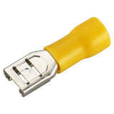 Baomain Yellow Female/Male Insulated Spade Wire Connector Electrical Crimp Terminal 12-10 AWG 6.35 x 0.8mm 500pcs