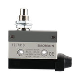 Baomain Limit Switch Panel Mount Push Plunger Momentary Type SPDT 1NC+1NO AC DC 380V 10A Micro Switch TZ-7310