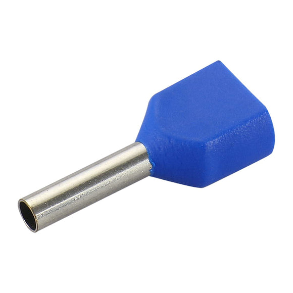Baomain AWG 14/2.5mm² Wire Copper Crimp Connector Twin Insulated Ferrule Pin Cord End Terminal Blue TE2510 Pack of 1000