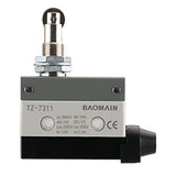 Baomain Limit Switch Panel Mount Roller Plunger Momentary Type SPDT 1NC+1NO AC DC 380V 10A Micro Switch TZ-7311