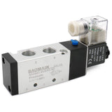 Baomain 10 Space Solenoid Valve 4V310-10 PT 3/8" 12V/24V/110V/220V 2 Position 5 way Base Muffler Quick Fittings Set