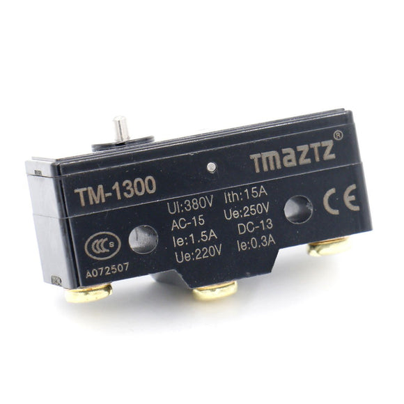 Baomain Micro Switch TM-1300 Pin Plunger Actuator Momentary AC 380V 15A Screw Terminals