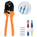 Baomain Ratchet Crimper Plier AP-30J Flag Female Quick Disconnects Crimping Tools Use for 0.5-6 mm² (20-10 AWG) Orange