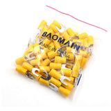 Baomain SV 5.5-4 Spade Terminal Vinyl Insulated - Single Crimp 4-6 qmm 12-10 Wire Size, 8 Stud Size Yellow 500pcs
