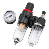 Baomain Pneumatic Air Combination 2 Unit Air Filter & Air Compressor Source Treatment with Pressure Gauge (1/4" ,1/8")