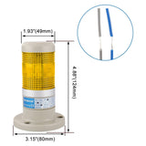 Baomain Warning Continuous Light DC 12V/24V AC 110V/220V Yellow LED Industrial Signal Light Tower Lamp LTP-502T