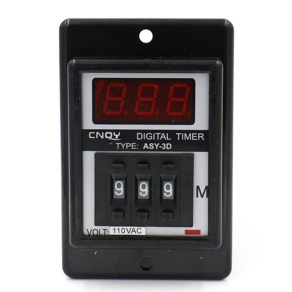 Baomain Digital Timer Time Relay ASY-3D DC 12V/24V/36V AC 24V/36V/110V/220V380V 1-999 Minute 8 Pins