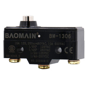 Baomain Shortbush Typically 250VAC 15A Micro Switch BM-1306 (TM-1306) CE