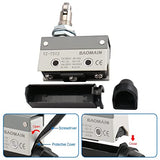 Baomain Limit Switch Panel Mount Cross Roller Plunger Momentary Type SPDT 1NC+1NO AC DC 380V 10A Micro Switch TZ-7312