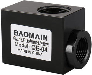 Baomain Pneumatic One Way Quick Exhaust Valve QE-04 1/2PT Inlet Port