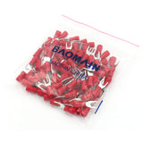 Baomain SV 1.25-4 Spade Terminal Vinyl Insulated - Single Crimp 0.5-1.5 qmm 22-16 Wire Size, 8 4.3mm Stud Size Red 1000pcs