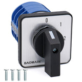 Baomain Rotary Cam Changeover Switch SZW26-40/0-3.3 660V 40A 12 Terminals 4 Positions