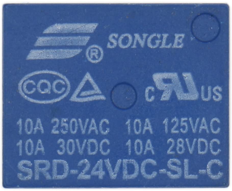 Baomain Mini PCB Power Relay SRD-24VDC-SL-C 24VDC SPST 10A 250VAC/28VDC 5 Pin 10 Pack