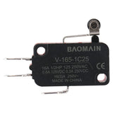 Baomain Micro switch V-165-1C25 SPDT Short Roller Hinge Lever 3 Pin Momentary