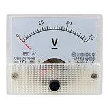 Baomain Analog Voltmeter 85C1 DC 1V/2V/3V/5/10V/15V/30V/50V/75V/100V/150V/200V/300V/450V/500V/800V  Rectangle Analog Volt Panel Meter Gauge