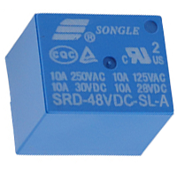 Baomain Mini PCB Power Relay SRD-48VDC-SL-A 24VDC SPST 10A 250VAC/28VDC 4 Pin 10 Pack