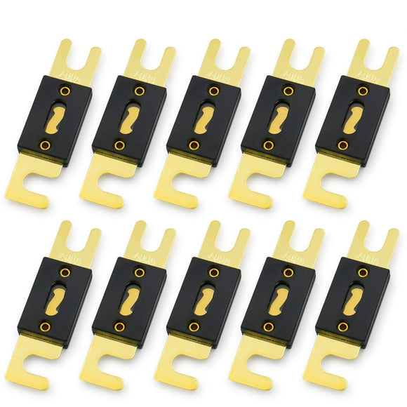 Bolt ANL Fuse  for Car Vehicles Audio System Sheet Gold Tone RoHS Pack of 10