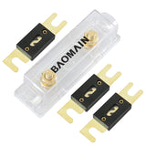 Baomain Car Vehicles Audio System Sheet Bolt Electrical Protection ANL Fuse Holder Kit with 3 Pack of RoHS ANL Fuses