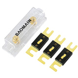 Baomain Car Vehicles Audio System Sheet Bolt Electrical Protection ANL Fuse Holder Kit with 3 Pack of RoHS ANL Fuses