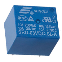 Baomain Mini PCB Power Relay SRD-03VDC-SL-C 3VDC SPST 10A 250VAC/28VDC 5 Pin 10 Pack