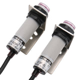 Baomain 1 Pair M18 Infrared Ray Through-Beam Reflection Optical Photoelectric Sensor Switch E3F-5DP1+5L PNP NO 10-30VDC Sensing Distance 5m 3 Wires with Mounting Bracket