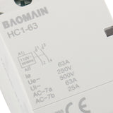 BAOMAIN Household AC Contactor HC1-63 12V/24V/110V/220V AC 63A 2 Pole Normally Open 35mm DIN Rail Mount