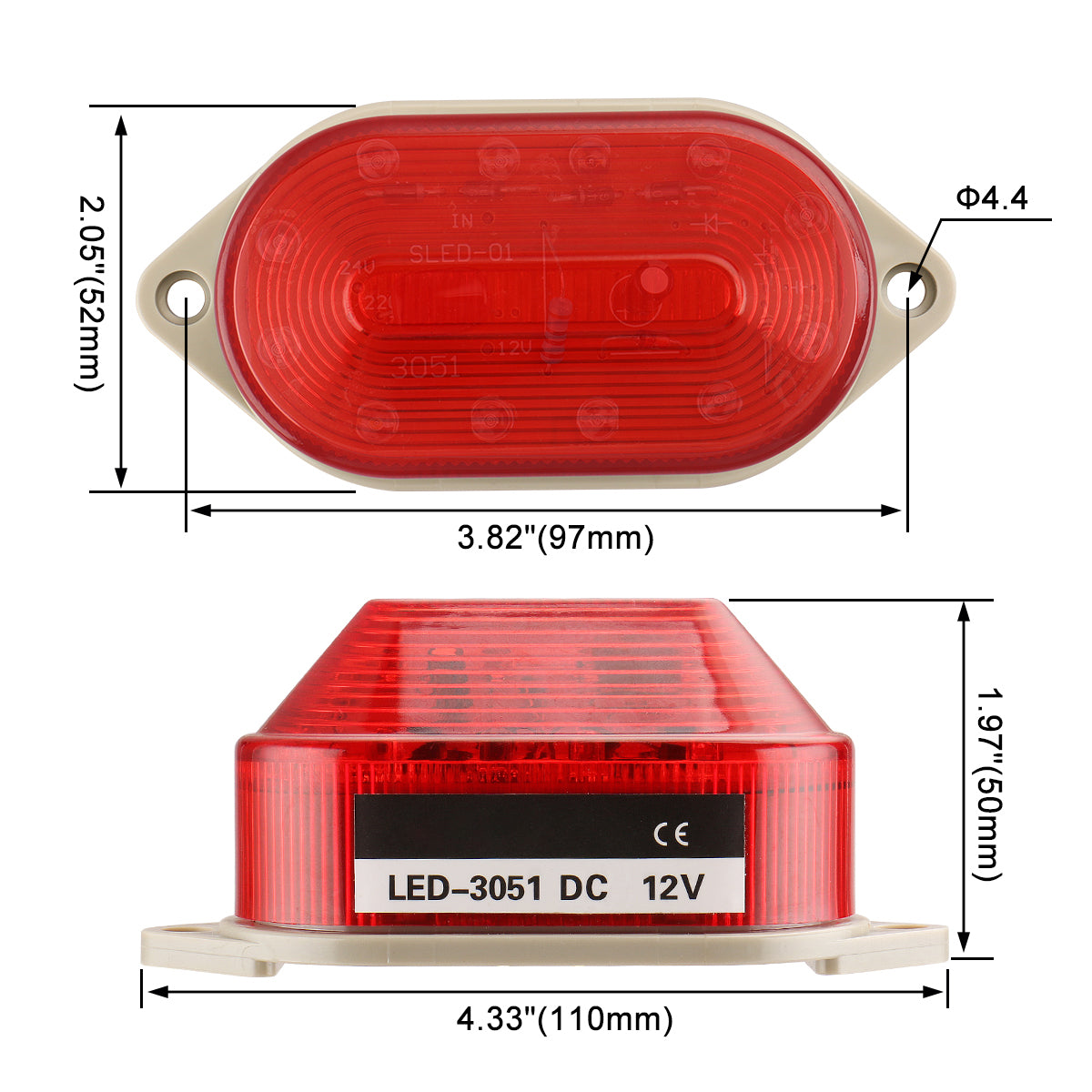 Led Mini Signal Light Industrial Signal Red Mini Warning Light Strobe Warning lamp 2W – BAOMAIN