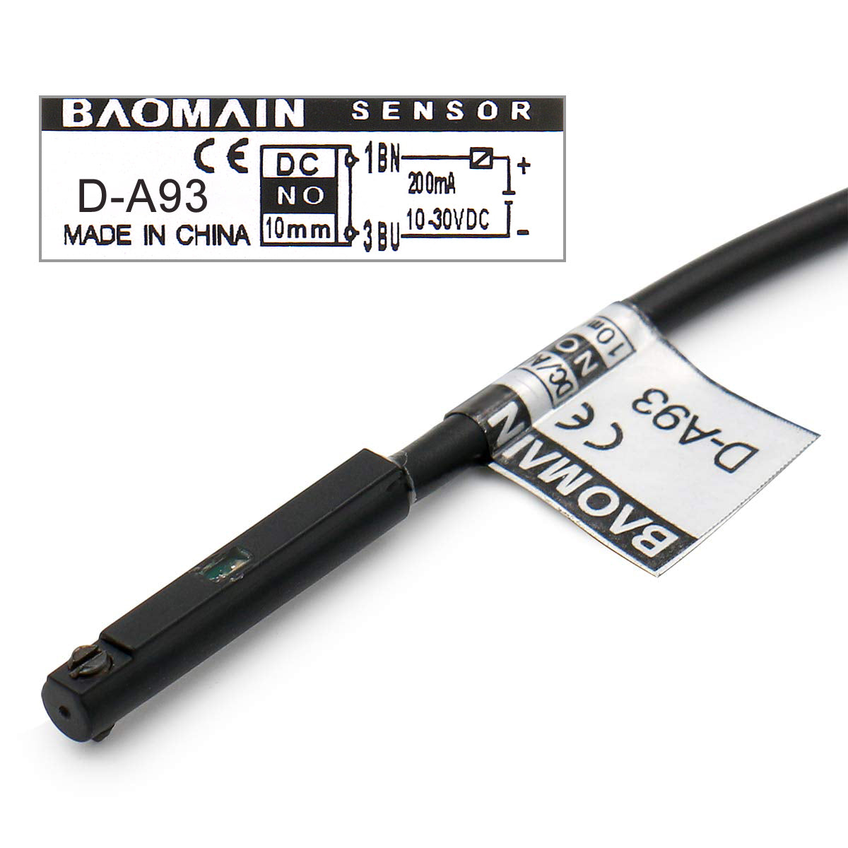 Baomain Magnetic Reed Sensor Switch D-A93 DC10-30V 200mA Sensor 10mm N ...