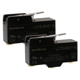 Baomain Micro Switch Short Hinge Lever 15A 250VAC SPDT 1NO 1NC Z15-GW21-B Momentary Micro Push Button Switch UL CE Listed