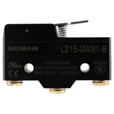Baomain Micro Switch Short Hinge Lever 15A 250VAC SPDT 1NO 1NC Z15-GW21-B Momentary Micro Push Button Switch UL CE Listed