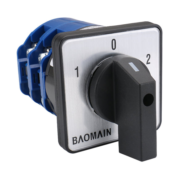 Baomain 125A 2 Phases Rotary Cam Changeover Switch LW28-125/D202.2 660V ON/OFF/ON 3 Position CE