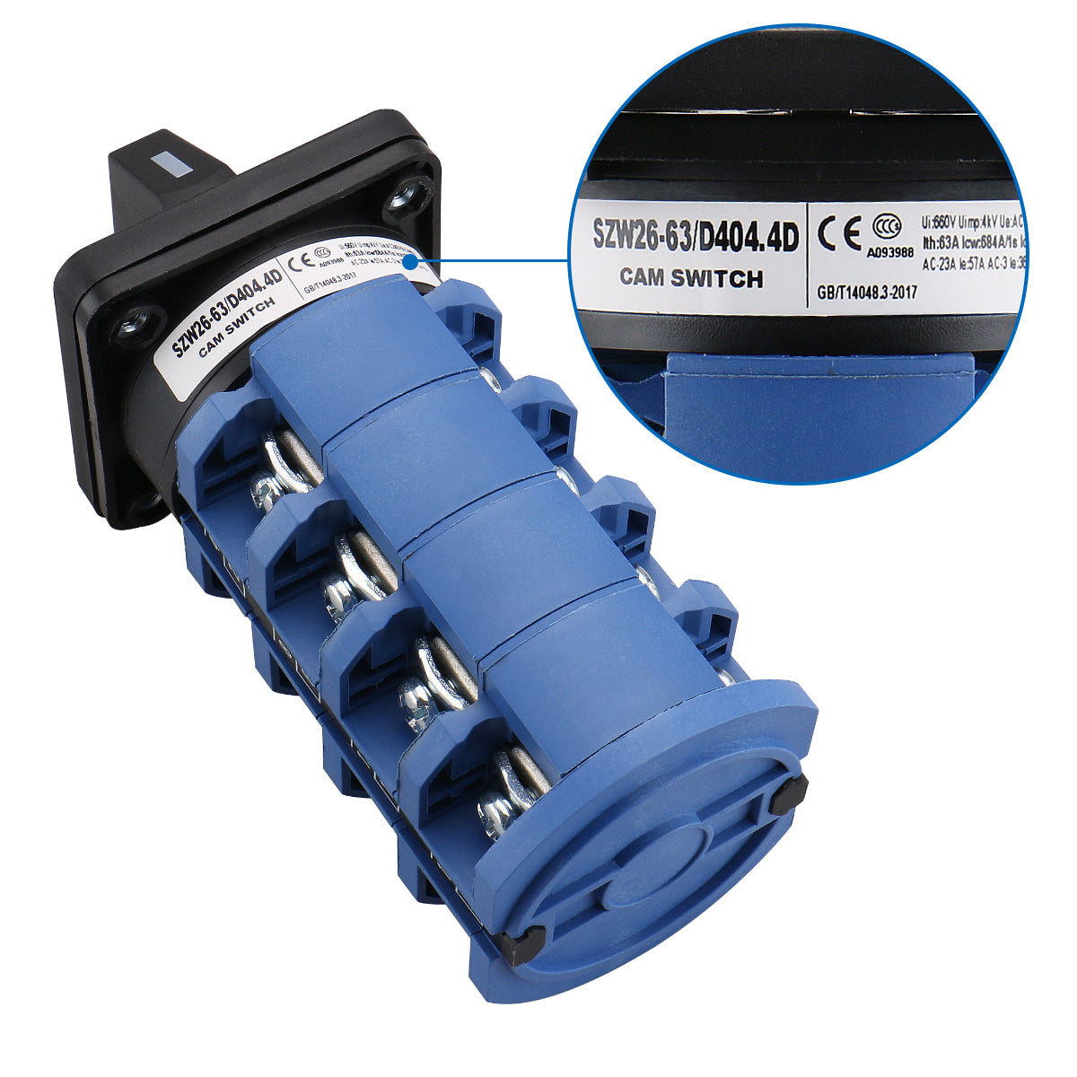 Rotary Selector Cam Changeover Switch with Master Switch Exterior Box ...