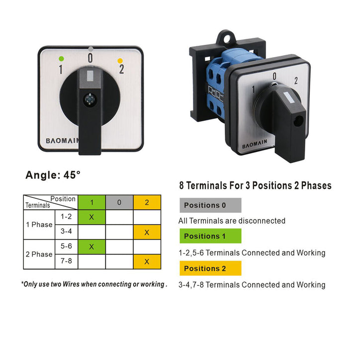 Rotary Universal Changeover Switch with DIN Rail Mounted 35mm 660V 20A ...
